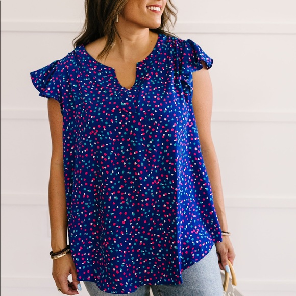 True Blue & Confetti Blouse - Picture 8 of 10